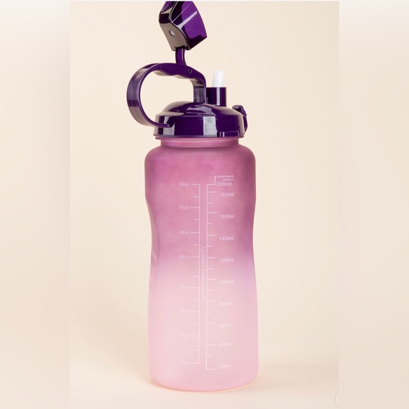NWT Mayim 64oz Gradient Aqua/Purple Motivational Water Bottle - Picture 2 of 2